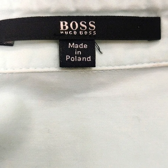Hugo Boss Vintage Pleated Front Long Sleeve Button Up Blouse Pale Blue/Green - Picture 8 of 10